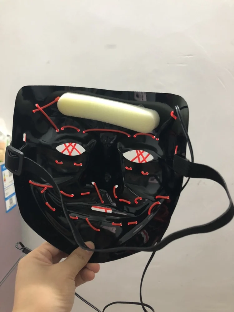 Halloween EL Mask Purge Masks Election Mascara Costume DJ Party Light Up Masks Glow In Dark Movie Cosplay Payday Mask