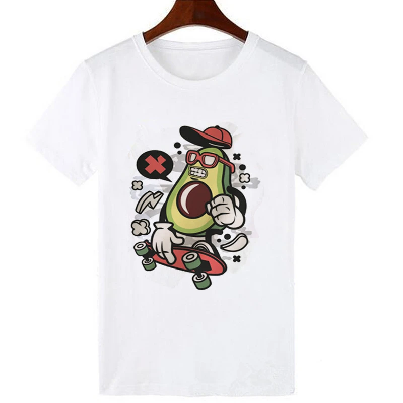 Женская футболка с принтом авокадо новая летняя коротким рукавом белая тонкая