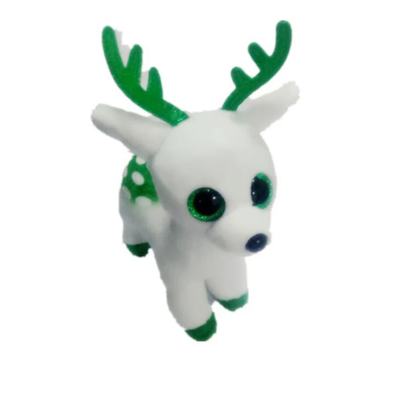 

New 6" 15cm TY Big Glitter Eyes Green Reindeer Plush Stuffed Animal Collectible Soft Doll Toy Christmas Gift