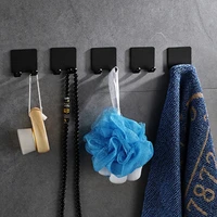 space aluminum punch free hook sticky hook behind the door wall mounted super glue square clothes hook bathroom single hook