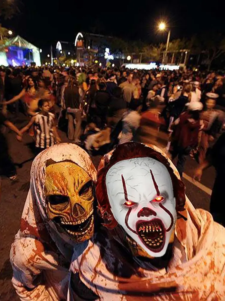 Маска клоуна страшные маски на Хеллоуин Косплей Stephen King's It Pennywise Joker Scary Mascaras De