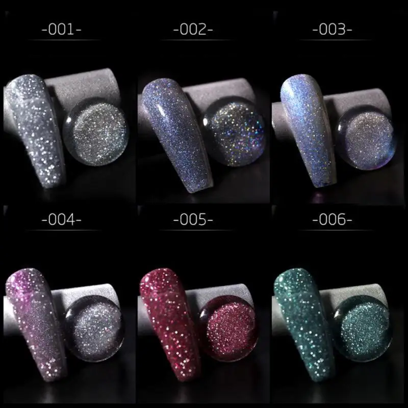 

8ml Glitter UV Gel Nail Art Laser Silver Series Polish Quick Drying Varnish Shining Nail Gel Fashion Beauty Nail Art TSLM1