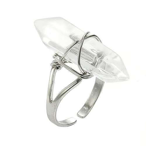 Кольцо женское из синтетического хрусталя с шестигранной проволокой 2020 |