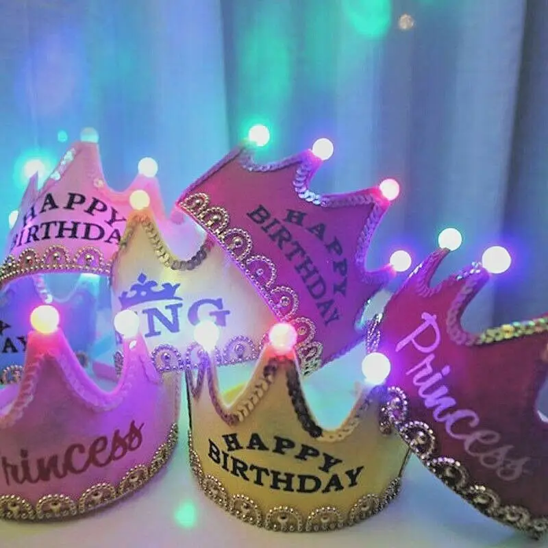 Яркая светодиодная подсветильник ка в виде короны принцессы Детская повязка на