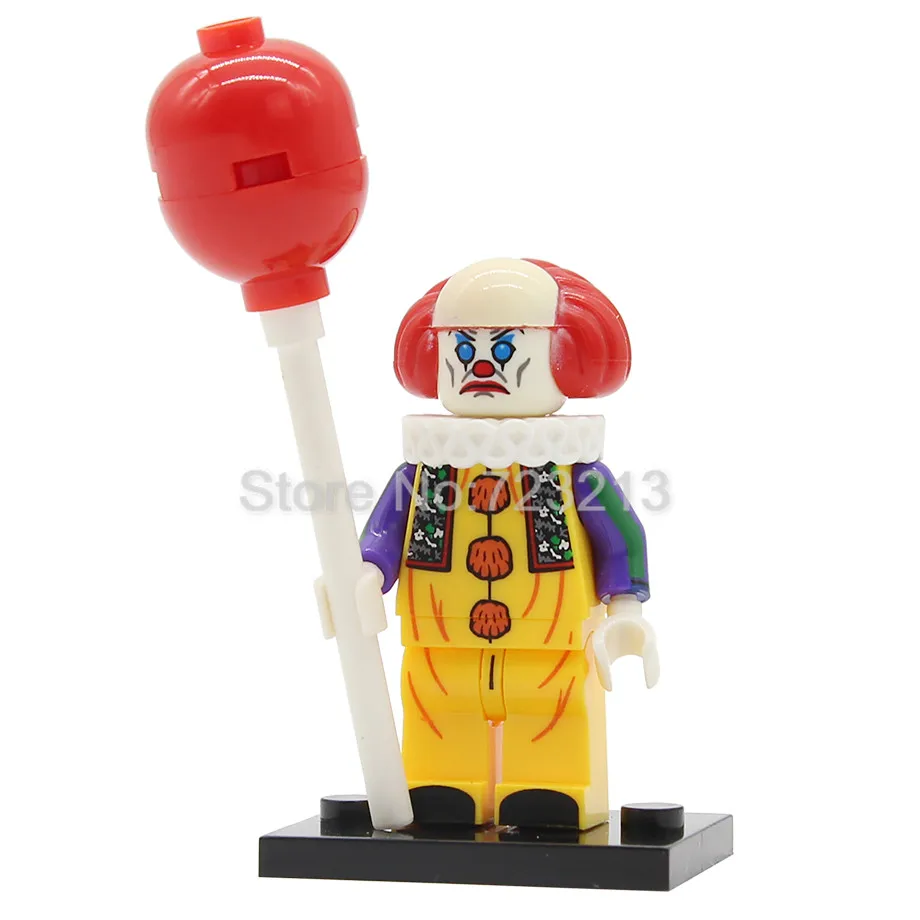 pennywise Фильм это фигурка Одиночная Pennywise Stephen King's It Beverly Marsh Джордж Mike Hanlon модель клоуна строительные блоки кирпичи игрушки - Цвет: pennywise
