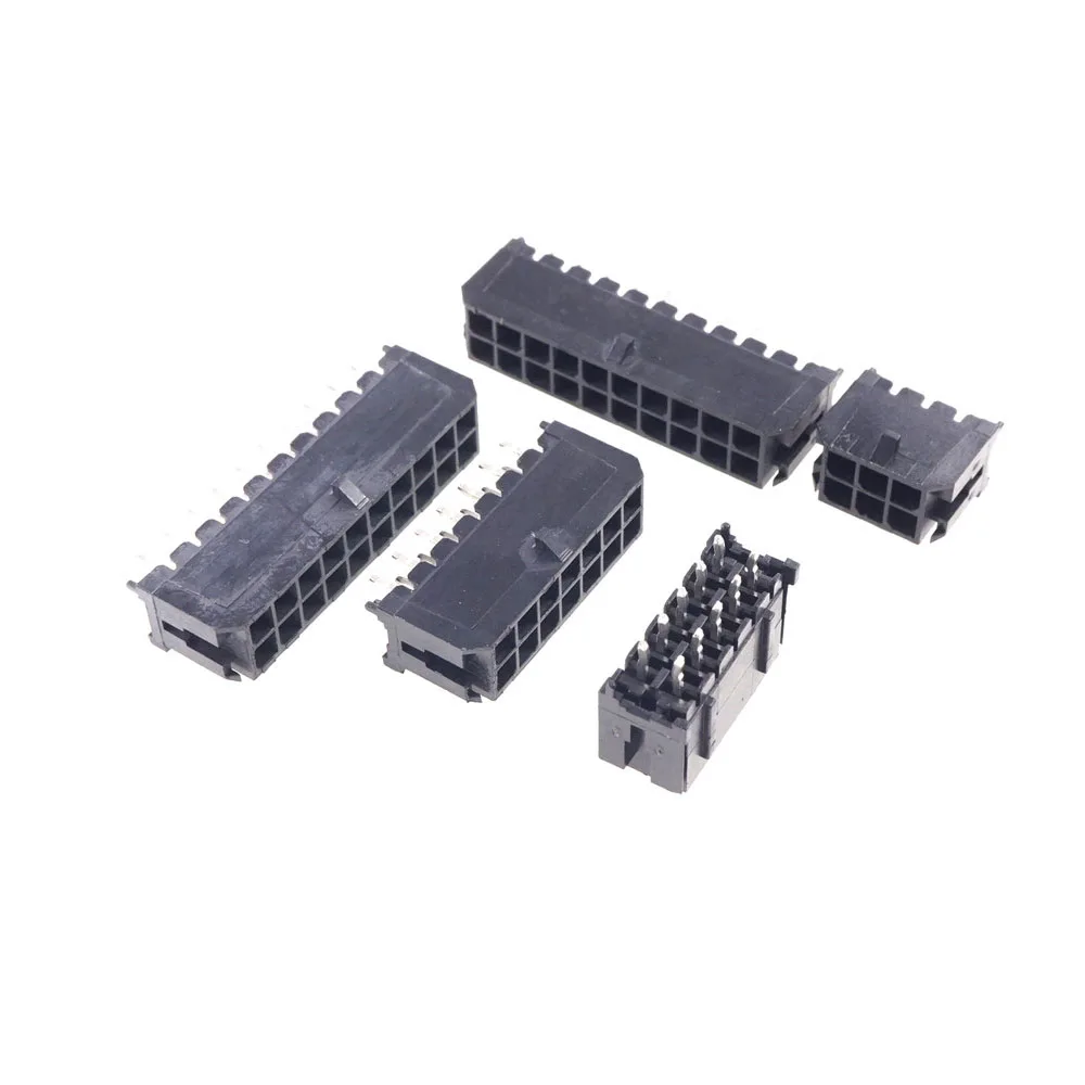 10 шт. Микро-разъем Micro-Fit 3.0 MM, контактная группа Dual Row 2 4 6 8 12 14 16 18 20 24 Pin, прямое отверстие платы PCB, пайка 43045.