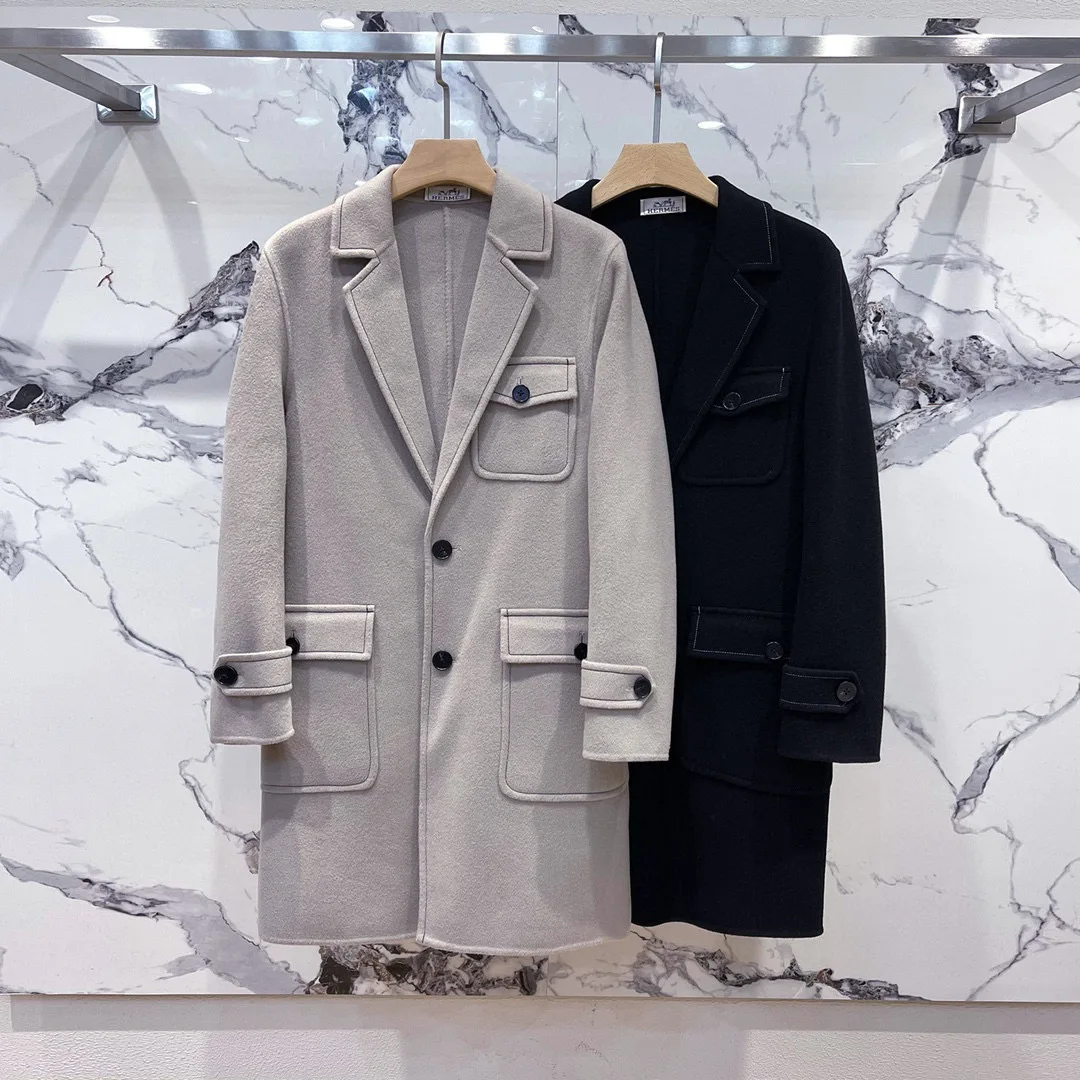 

Andonaimi мужское классическое Мужское пальто средней длины из овечьей шерсти