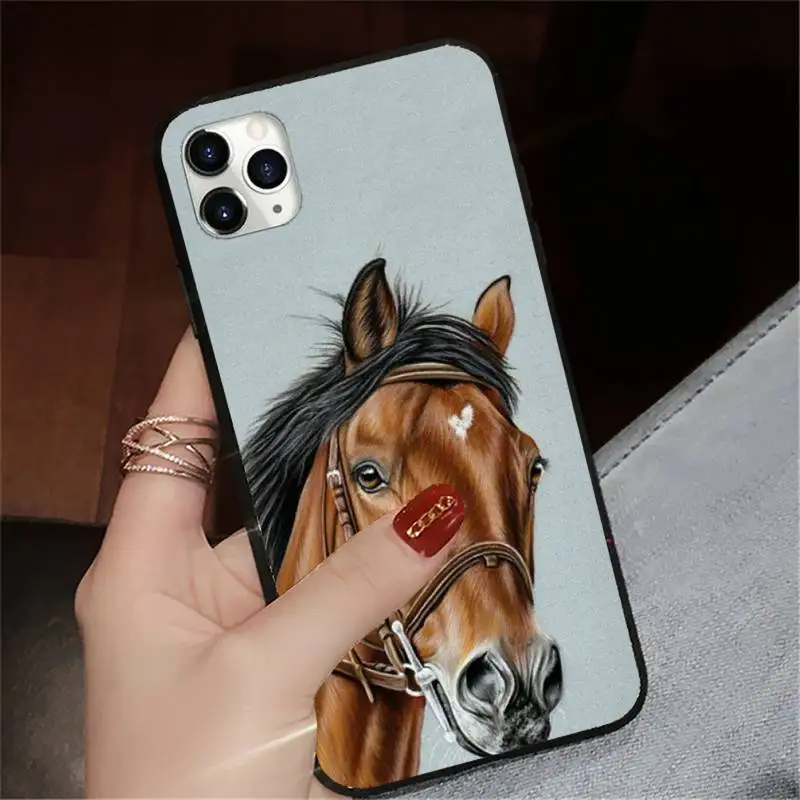 

Watercolor Horse Horses Running Phone Case for iPhone 11 12 pro XS MAX 8 7 6 6S Plus X 5S SE 2020 XR