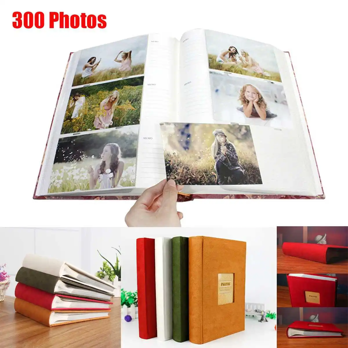 Фотоальбом 6 дюймов 100 страниц 300 карманов чехол для хранения фотографий свадьба