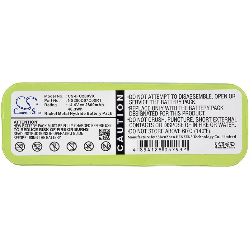 Аккумулятор Cameron Sino NS280D67C00RT для AGAiT e clean EC01 пылесосы Pilot Lux Zen Infinuvo CleanMate 3 2800