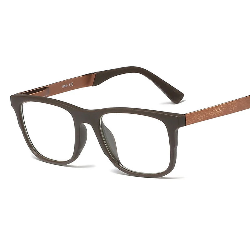 Мужская оправа для очков Vazrobe Tr90 винтажная полная прозрачные линзы в стиле