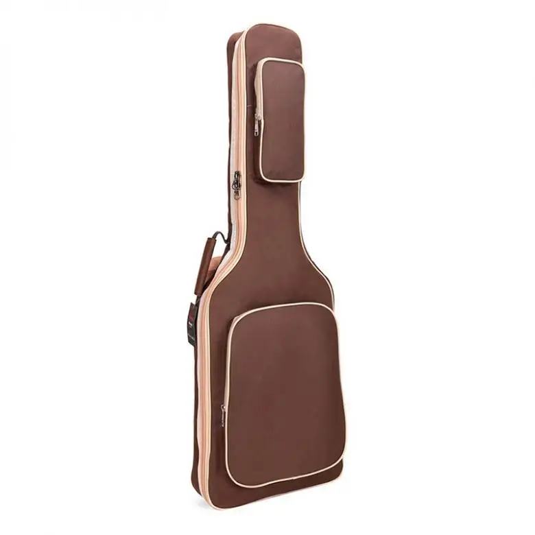 2pcs oxford stoff elektrische gitarre fall kaffee gig bag doppel straps pad 8mm baumwolle verdickung weiche abdeckung wasserdicht rucksack free global