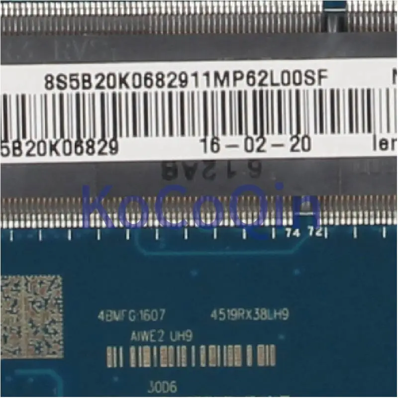 KoCoQin материнская плата для ноутбука LENOVO Ideapad B40 70 Core SR24B Pentium 3825U LA B092P 5B20K06829