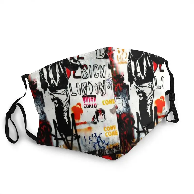 

Redesign London Banksy Breathable Face Mask Men Women Street Art Graffiti Anti Dust Protection Cover Respirator Mouth-Muffle
