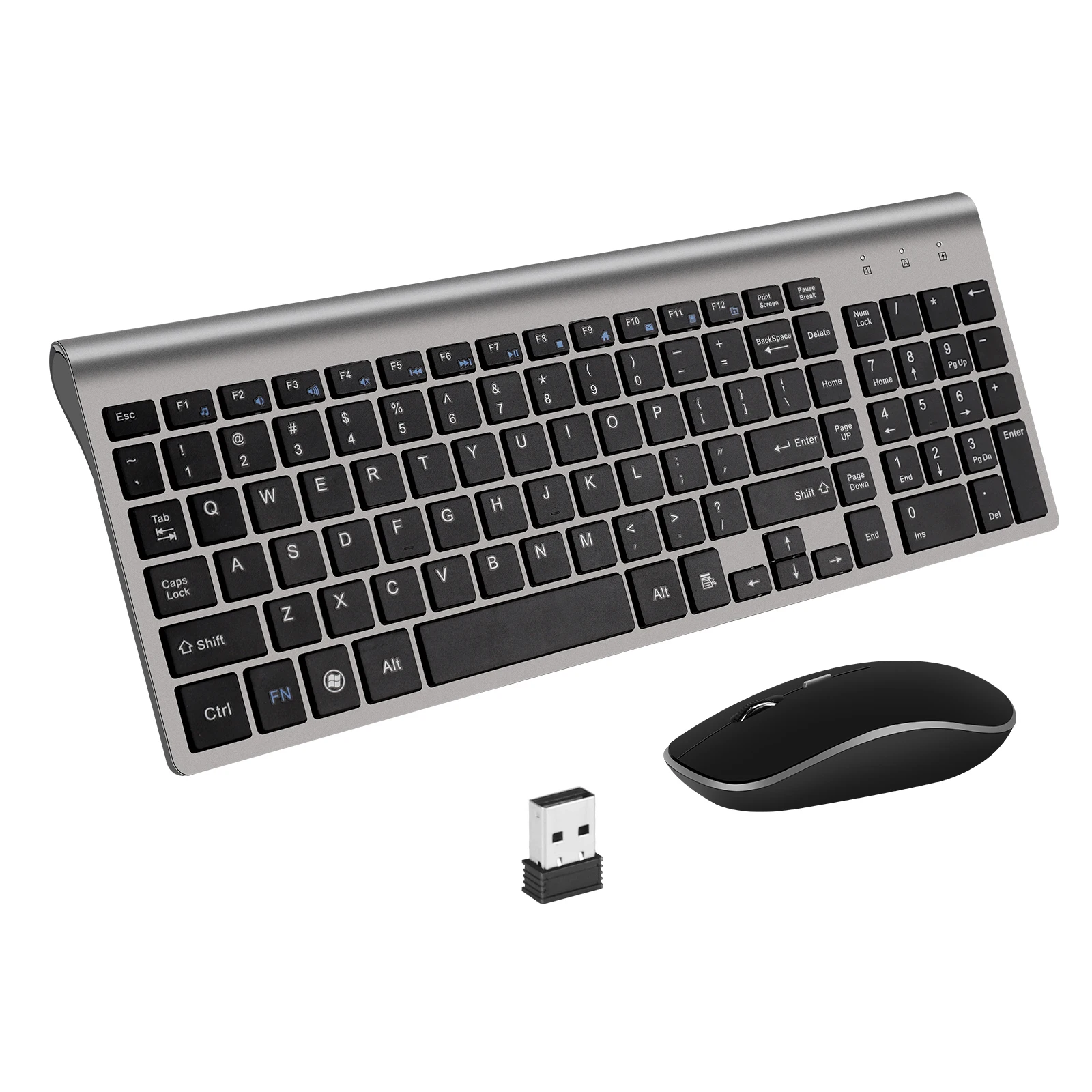 

E168 2.4G Wireless Silent Keyboard and Mouse Mini Multimedia Full-size Keyboard Mouse Combo Set For Notebook Laptop Desktop PC