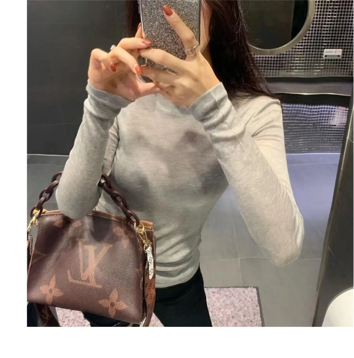 

HYHY 2021 NEW Early autumn women's thin section 2019 Slim t-shirt female long-sleeved shirt Tencel wool bottoming shirt ins