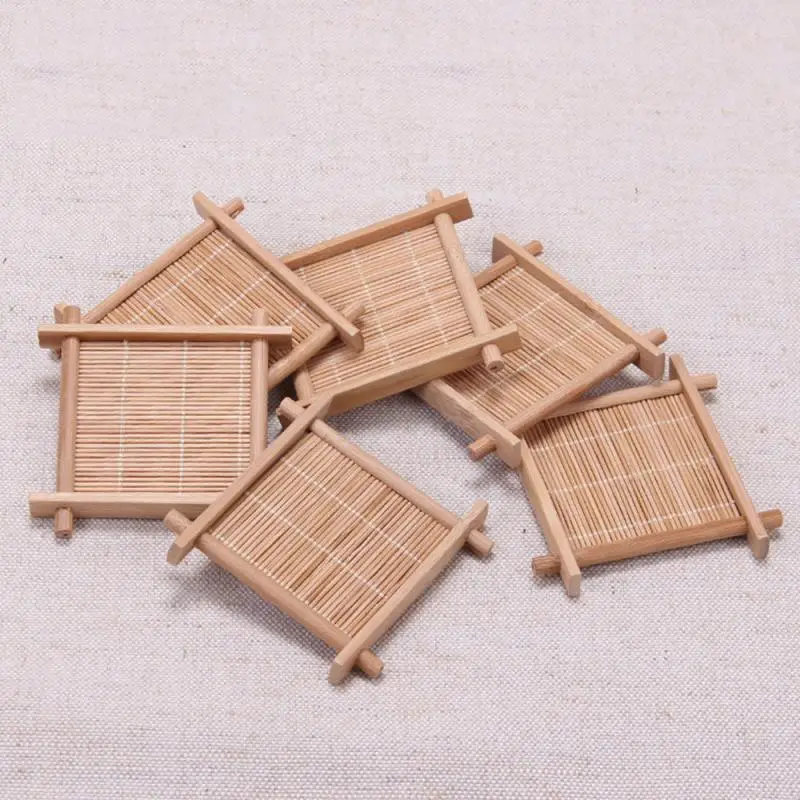 1 шт. мини ручной работы бамбуковые чашки коврики настольные подставки для кофе