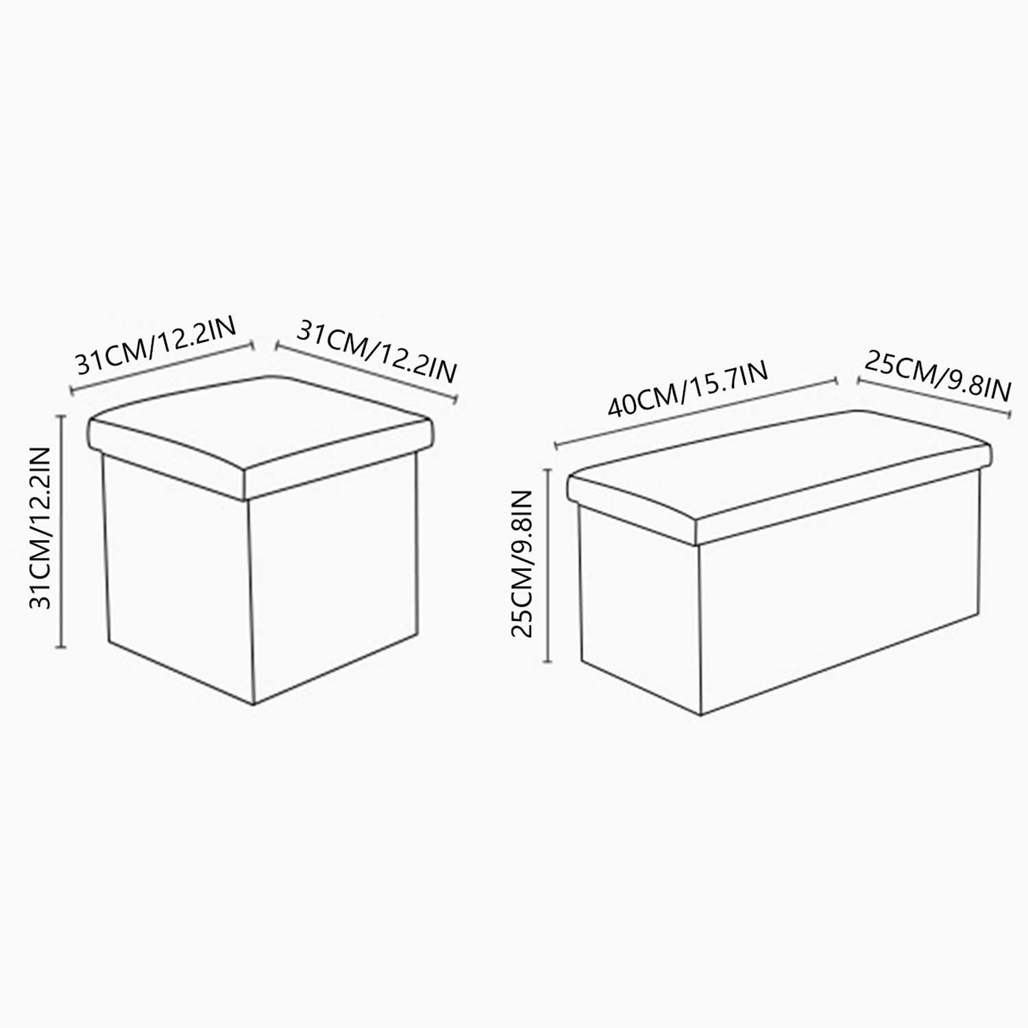 Складная скамейка для хранения обуви тканевый табурет с крышкой вместительная