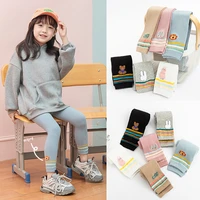 baby girls leggings spring summer tights stretch cotton hit color cute pattern children trousers knit kids long pants