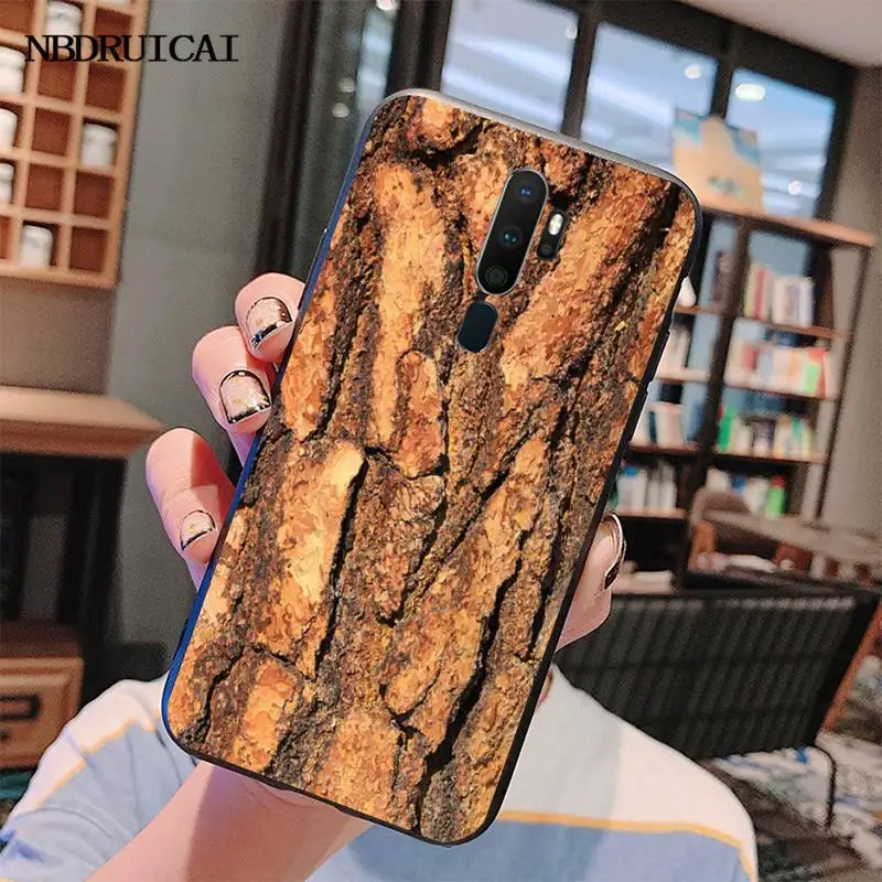 HPCHCJHM узор Текстура дерева черный мягкий чехол для телефона Capa Oppo A5 A9 2020 Reno Z Realme5Pro