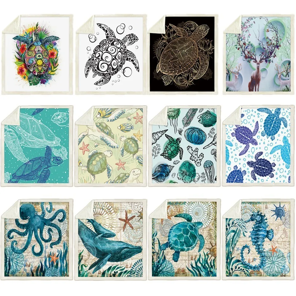 Серия животных кондиционер покрывало одеяло микрофибра плюш шерпа пледы для