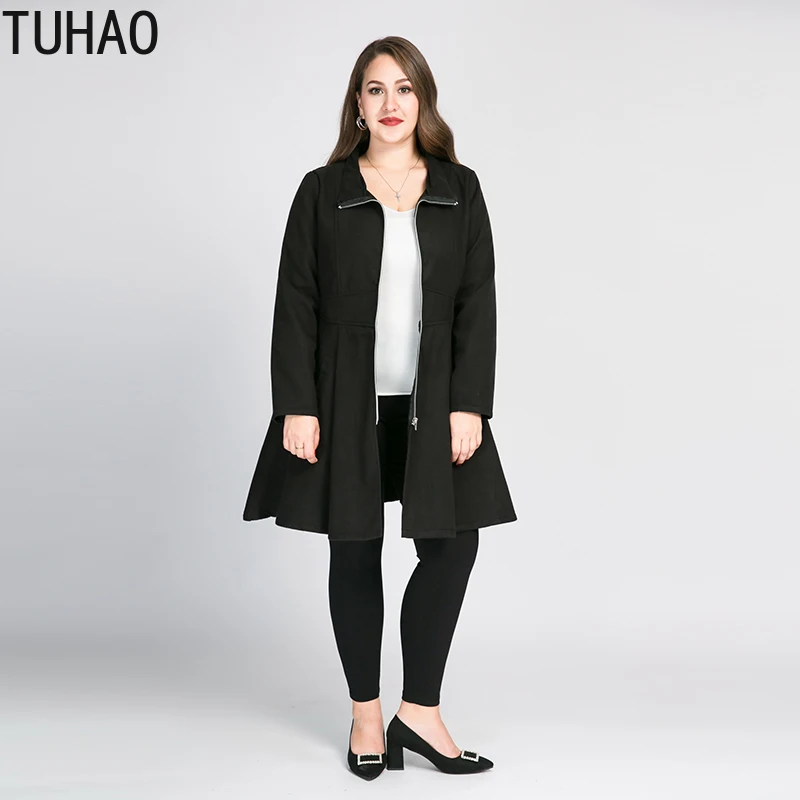 Женское шерстяное пальто TUHAO зимнее длинное для офиса размеры 8XL 7XL 6XL 5XL WM15|Женские