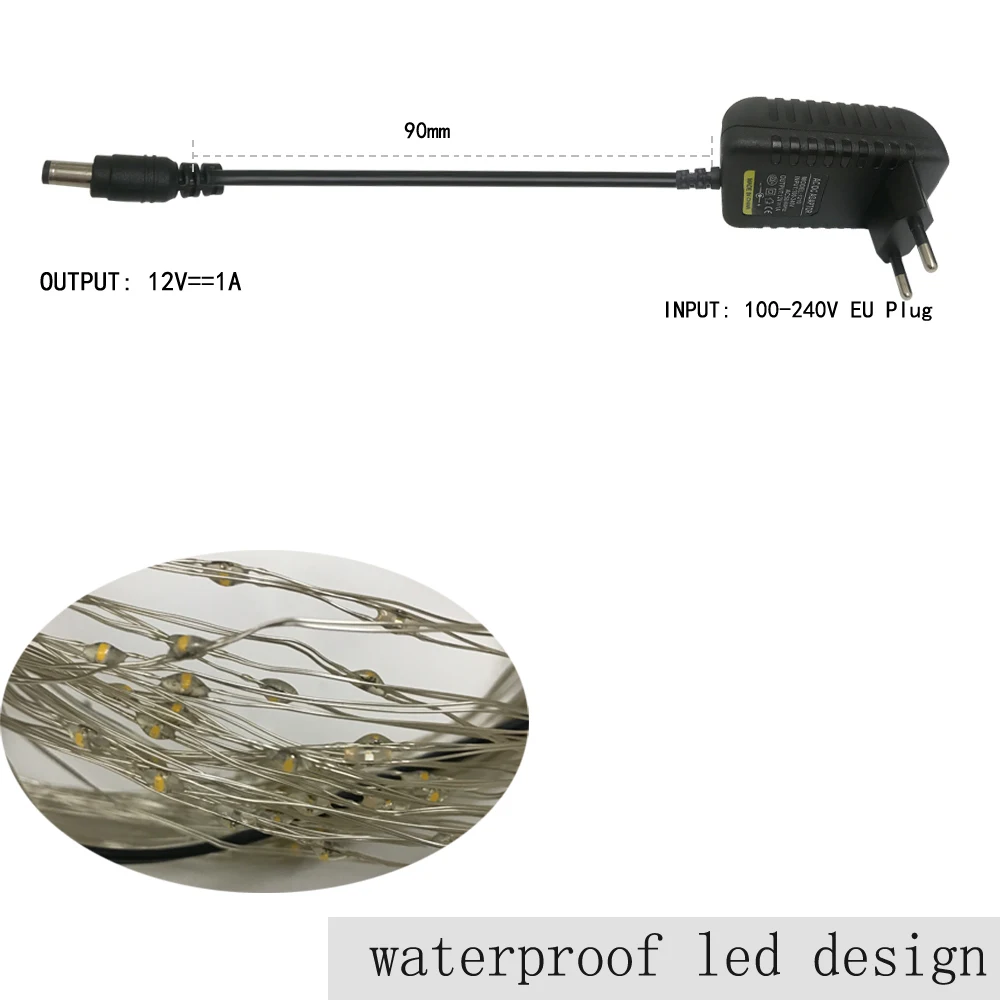 Светильник на дерево водопад медная проволока лампы в виде ветвей светодиодная