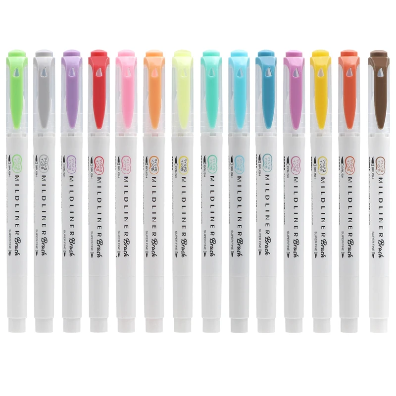 10 новых цветов Zebra WFT8 MildLiner двойной наконечник хайлайтер мягкая кисть Рисование