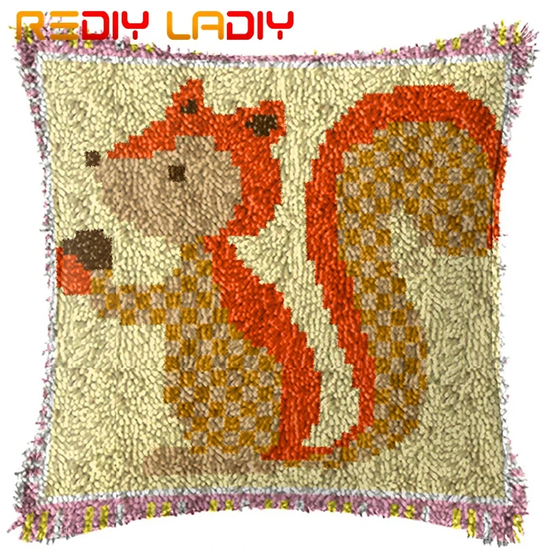 Крюк с защелкой Наборы сделать свой собственный подушки мультяшной белкой