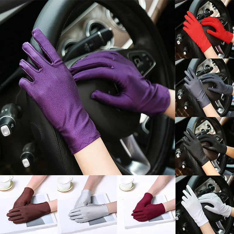 

Cycling 1 Pairs Short Summer Thin High Elastic Driving Gloves Elegant Sun Protection Gloves Etiquette Gloves Spandex Gloves