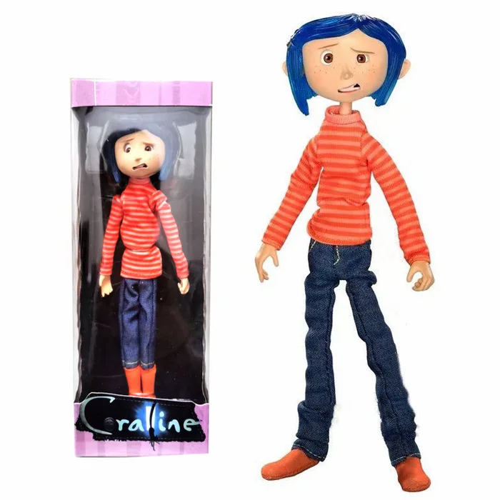 

Coraline The Secret Door Coraline Puerta Secreta In Striped Shirt With Yellow Raincoat Take Off Action Figure Toys Doll Gift