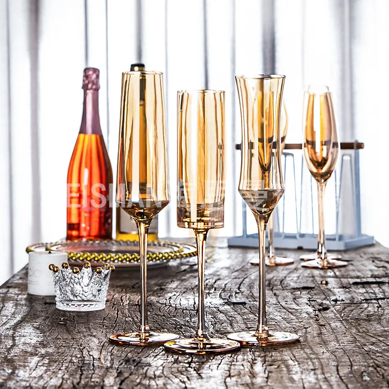 

Ion-plated Glass Cup, Tall Crystal Champagne Glass, Cocktail Glass, Wine Glass, Wine Set