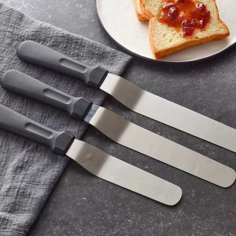 

1Pc 6" 8" 10" Cake Cream Knife Spatula Stainless Steel Scraper with Plastic Handle DIY Cake Smoother Pastry Decorating Tools
