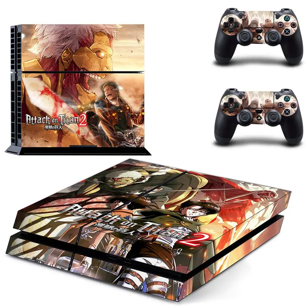 ATTACK ON TITAN PS4 Stickers Play station 4 Skin PS 4 Sticker Decal Cover For PlayStation 4 PS4 Console & Controller Skins Vinyl