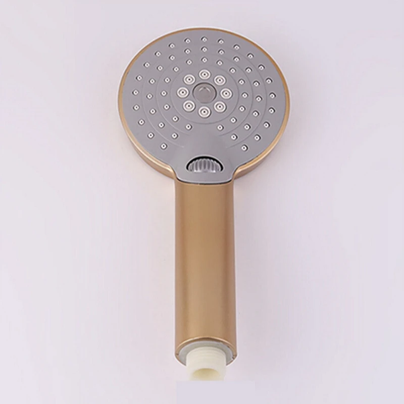 

ABS Shower Head Overpressure Head 3 Ways Outside The Water Handheld Shower Tape / Gold Nozzle For Bathroom New