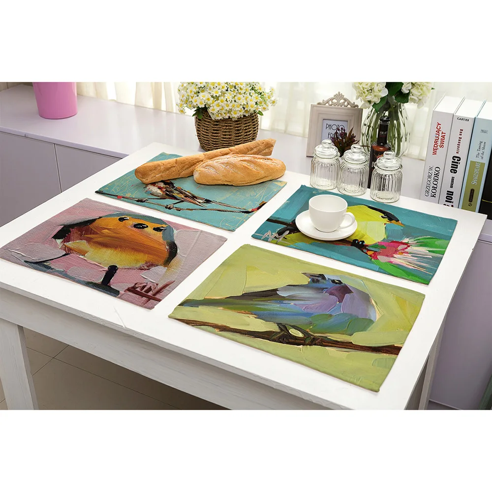 Lychee 42*32 см картина маслом птица серии столовые приборы льняной стол коврик