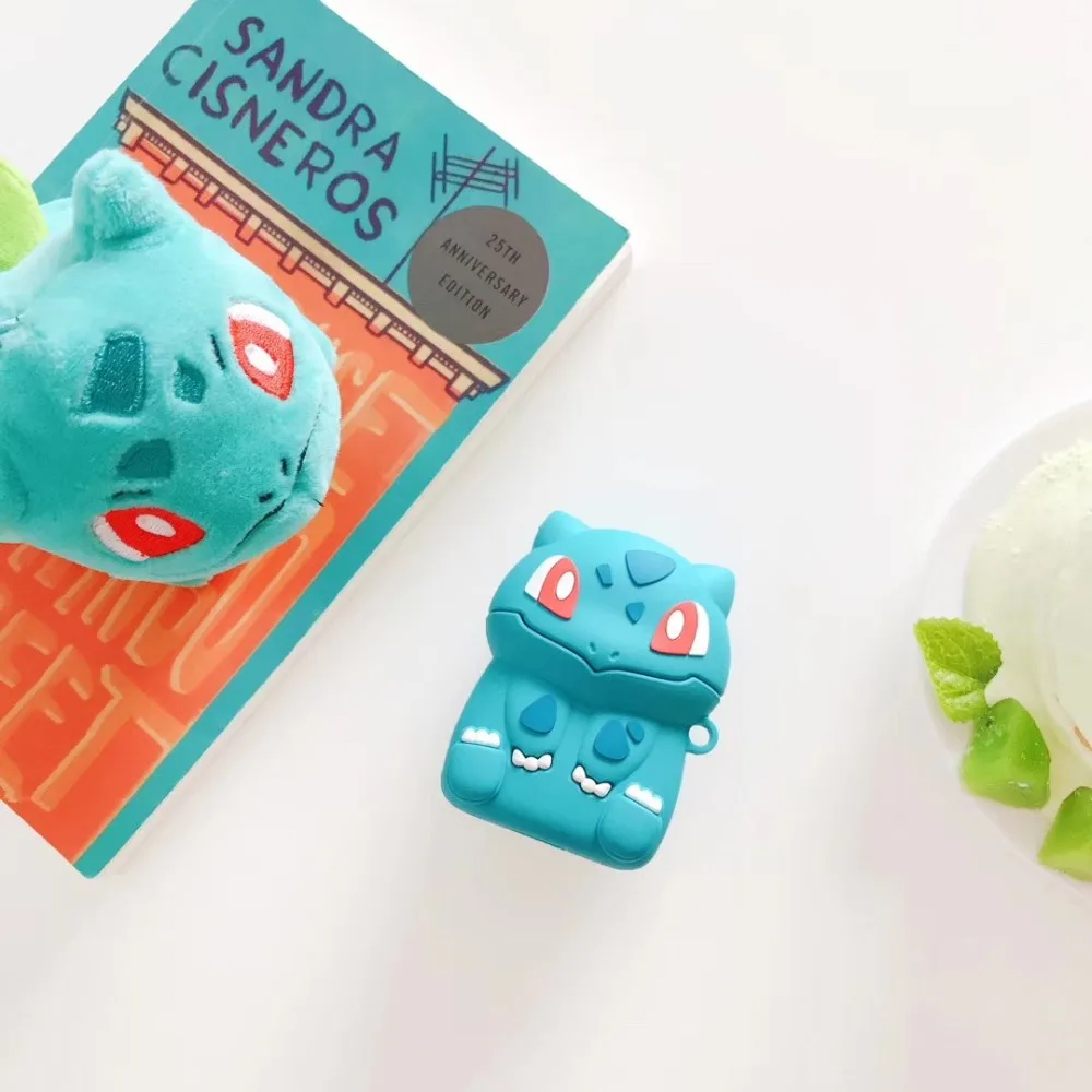 Bulbasaur Ring Chain Soft Silicone Case Cover For AirPods