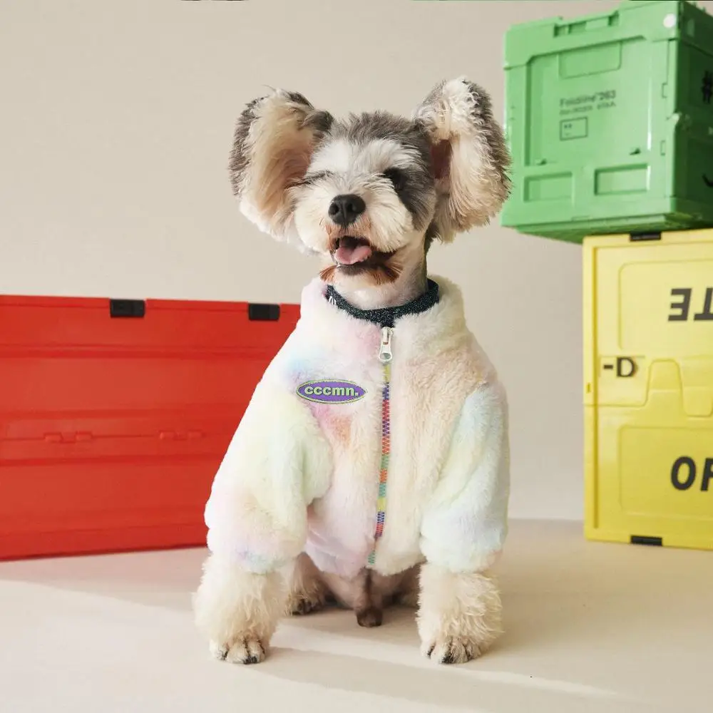 На зимнем меху куртка для собак 2020 юбки пачки радужной расцветки малых и средних