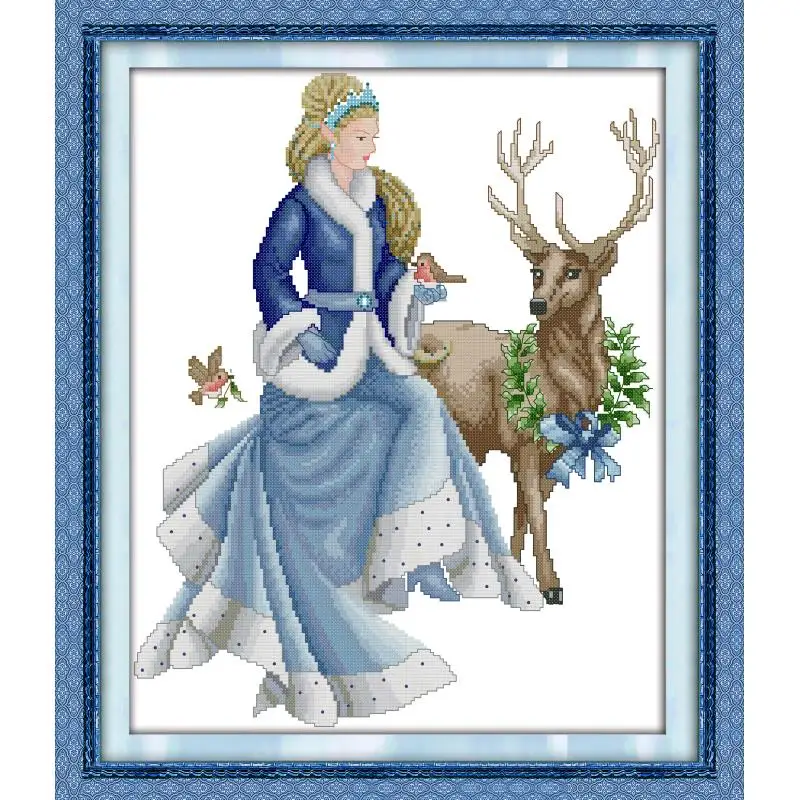 Волшебные сказки Joy Sunday на зиму хлопковый холст вышивка крестиком рисунок с