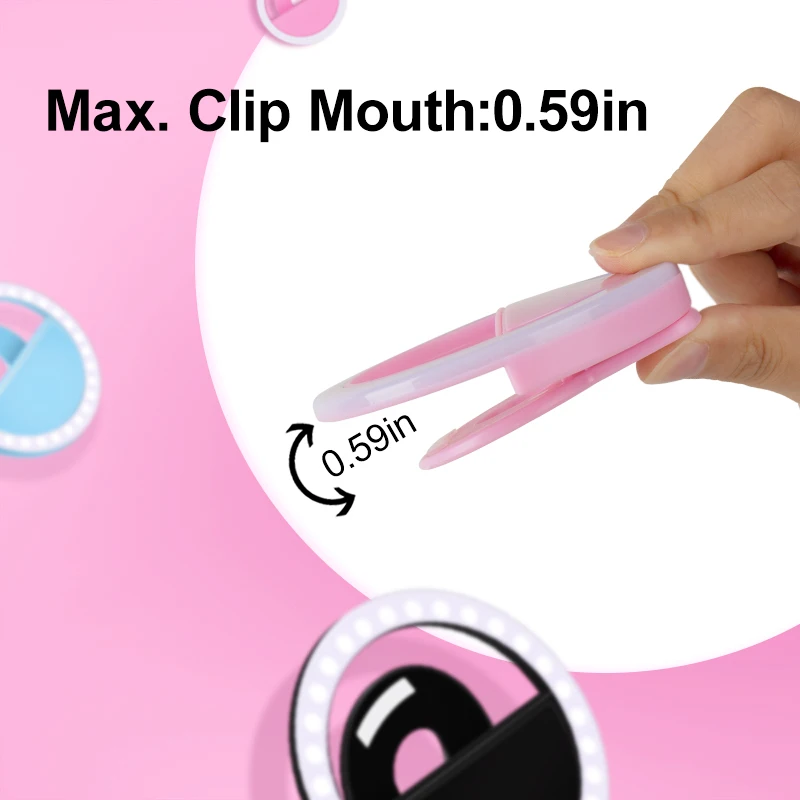 Мобильное селфи световое кольцо с зажимом для вспышки портативное 3 Вт