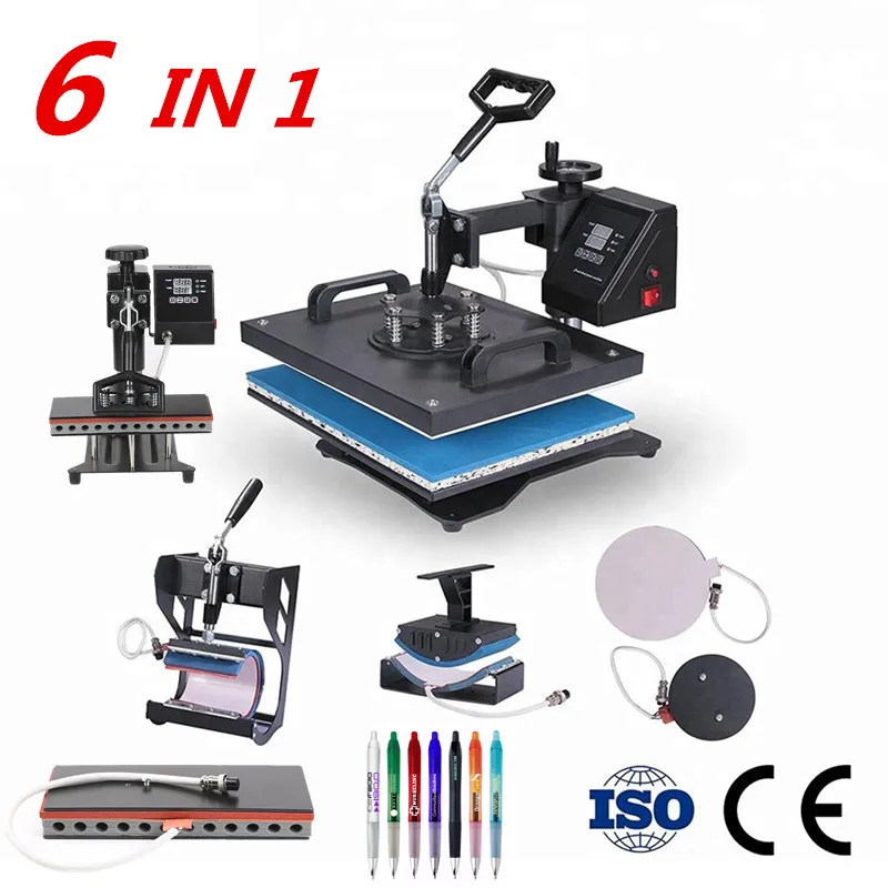 Комбинированный тепловой пресс 5 в 1 с двойным дисплеем сублимационный