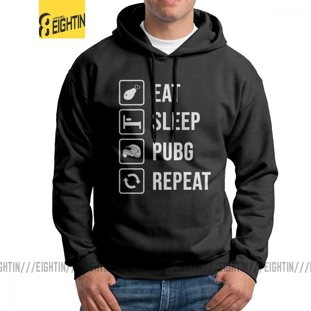Для мужчин "," Eat Sleep PUBG повторить Победитель Куриный Ужин толстовки с капюшоном и с принтом хлопковая толстовка с капюшоном пуловер Новинка