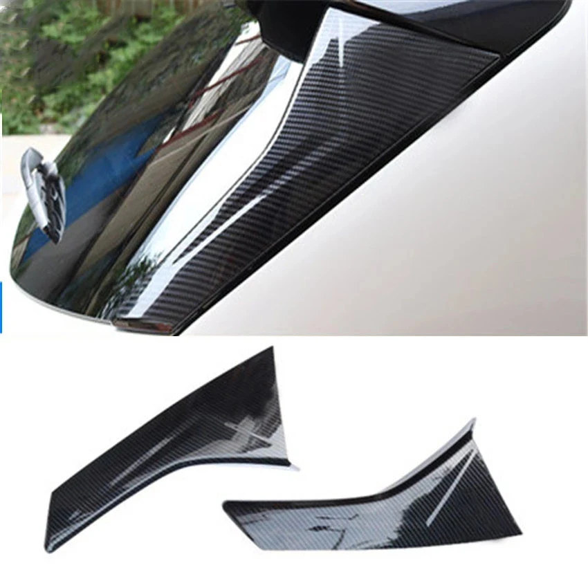 

ABS Chrome Carbon Fiber For Subaru XV 2018 2019 CPrint Exterior Both Side Rear Window Spoiler Triangle Cover Trim Auto Parts