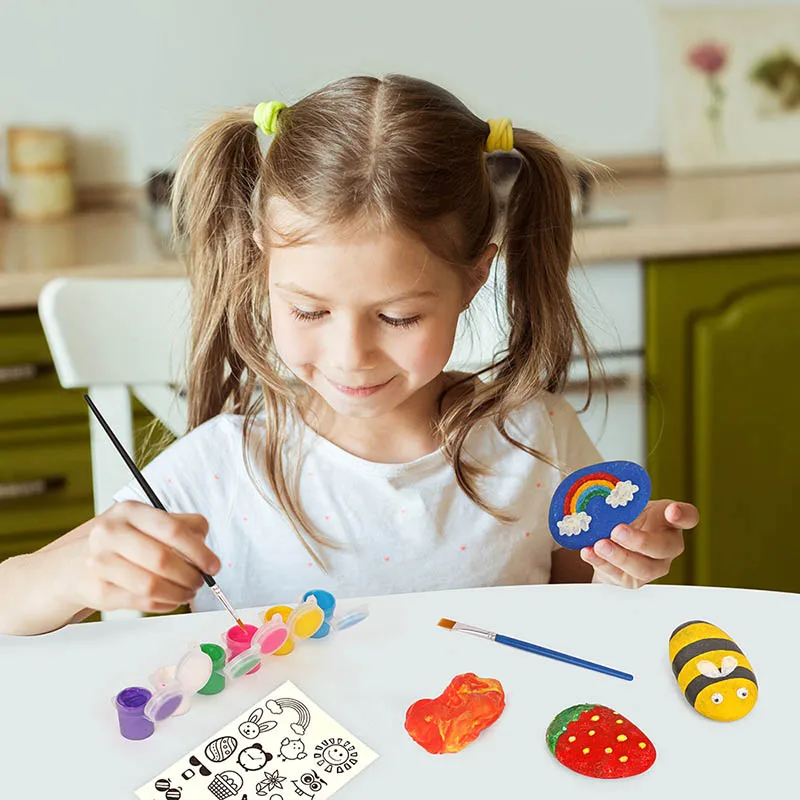 

Creativity Rock Painting Kit 3D DIY Drawing Rocks Stone Art Funny Toys For Kids Glow In The Dark Star Dotting Tool Set Handwork