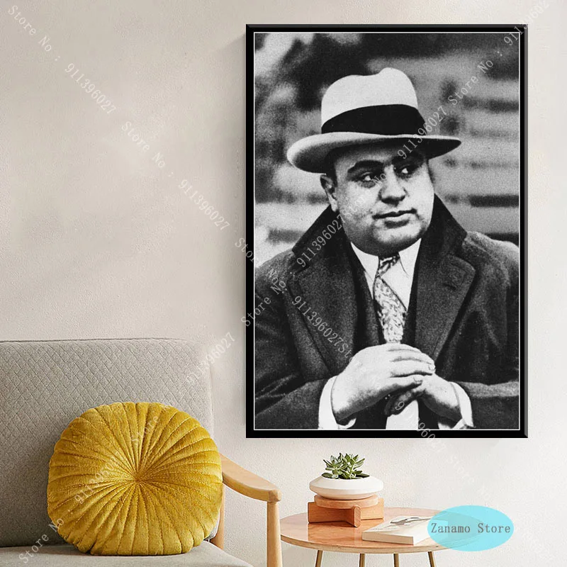 Плакат ZT693 HD принты Лидер продаж AL CAPONE Gangsters черно-белая фотография холст картина