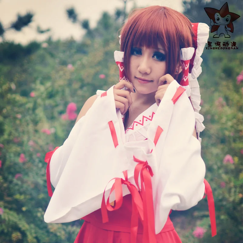 Костюм для косплея японского аниме проект Touhou костюм хакури рейму косплей платье