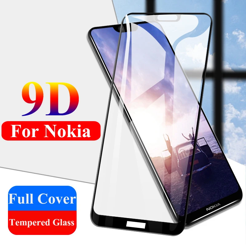 9D Покрытие Закаленное стекло для Nokia 4 2 5 1 Plus полное покрытие все клеевое Защитное