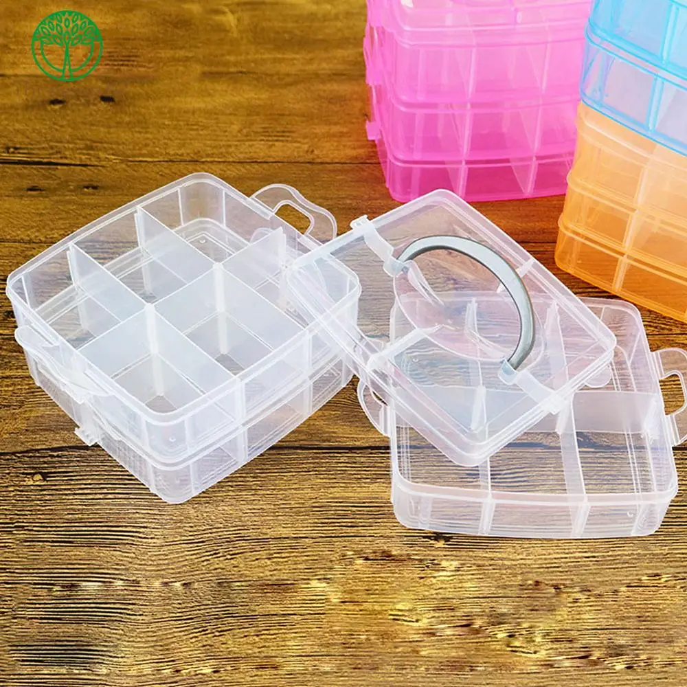 Пластиковые ящики для хранения ювелирных изделий 3 слоя 18 сеток коробка