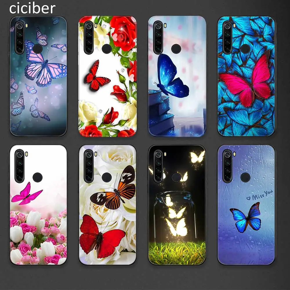 

Butterfly Case for Xiaomi Redmi Note 10 9 8 7 T Pro Mi Note 11 10 9 9T 10T Pro Lite Poco X3 F3 M3 Soft Silicone Phone Back Funda