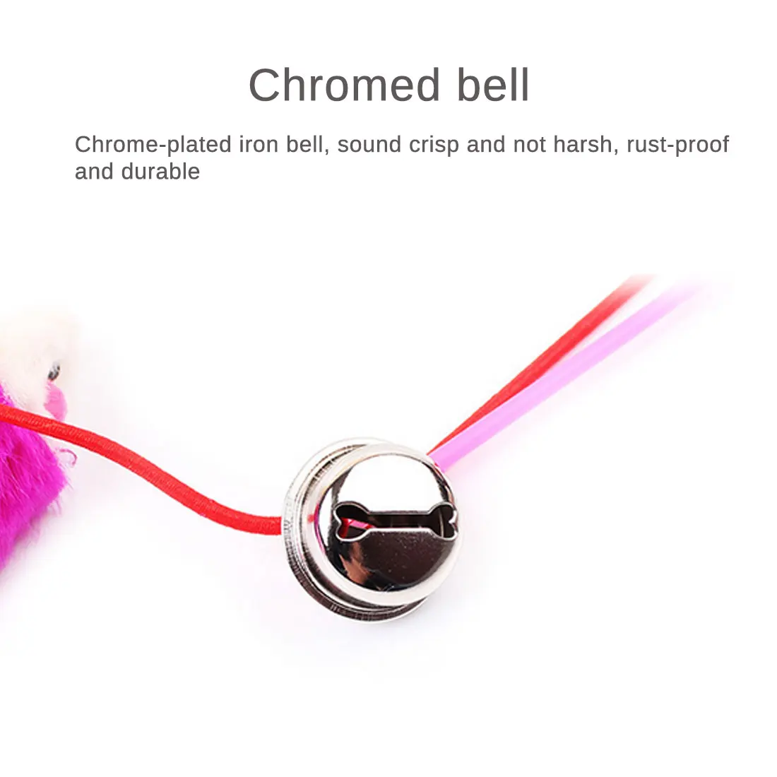 

1PC Funny Cat Kitten Toy Stick Interactive False Feather Plush Mouse Kitten Mini Mice Playing Toys Random Multicolor with Bell